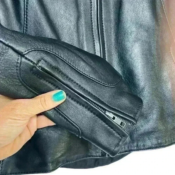 Leon 100% black buttery Leather,Motorcycle,3 season,warm removable liner SZ-M - Picture 6 of 13